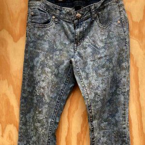 a.n.a. Skinny Stretch Jeggings, Blue Floral, Size 6